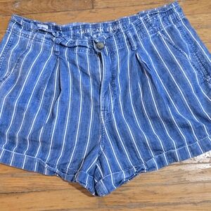 American Eagle Outfitters Blue Striped Women's Shorts